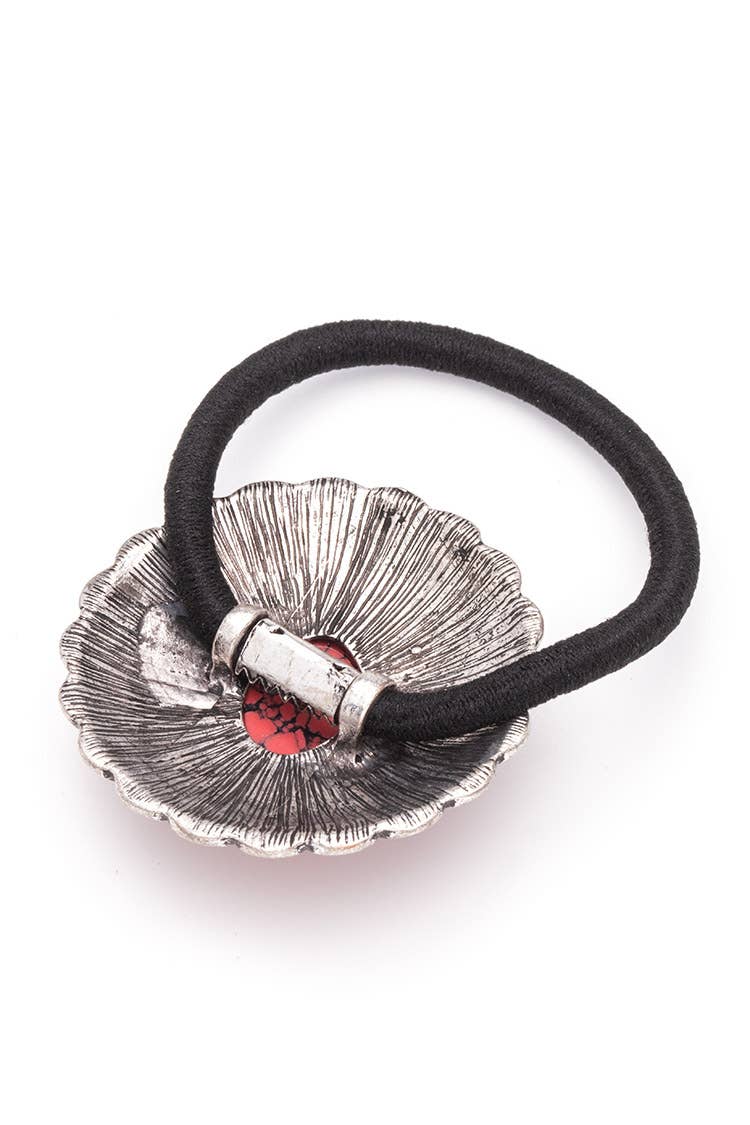 Stone Western Concho Hair Tie