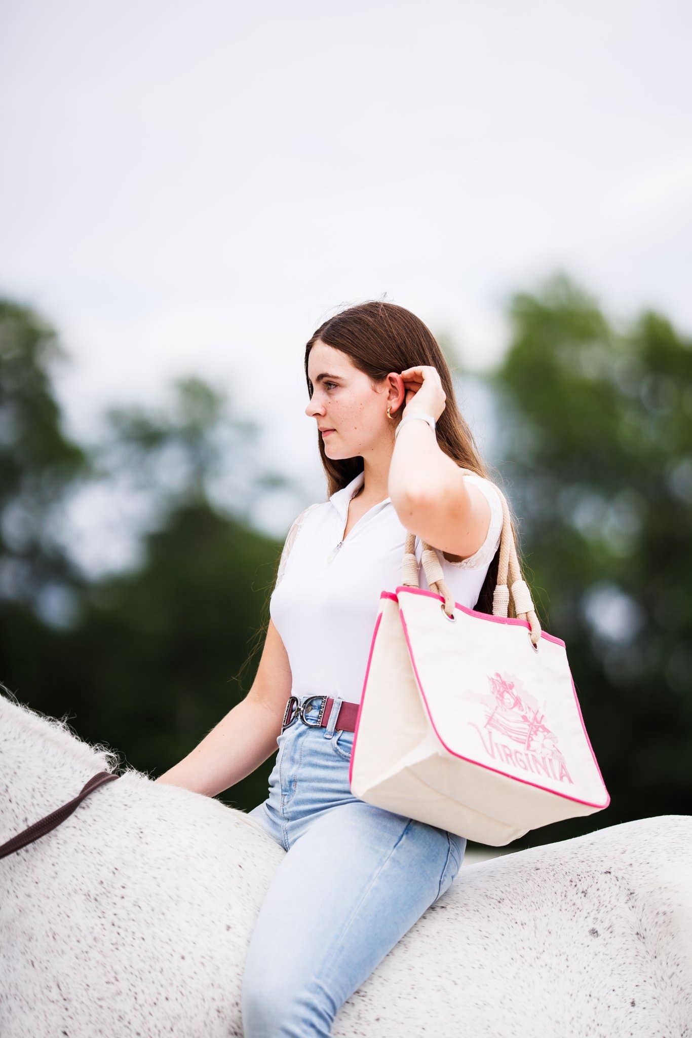 Berry - 1.5" Silver Stirrup Elastic Belt