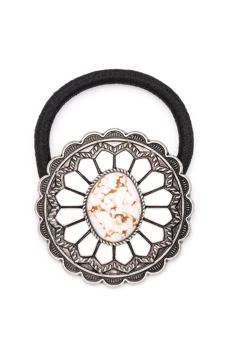 Stone Western Concho Hair Tie