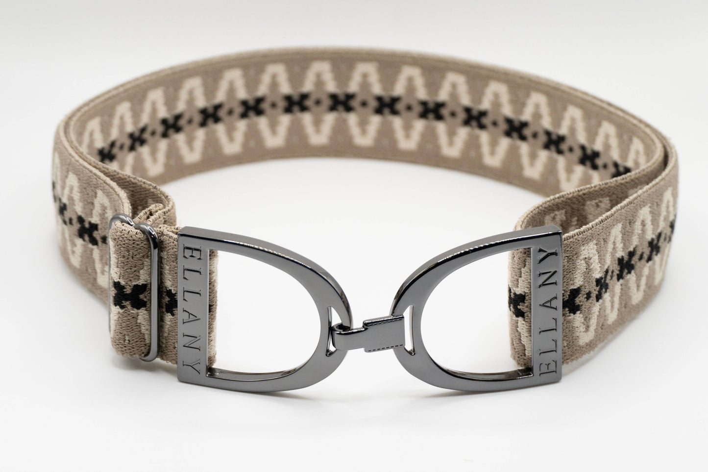 Harlow - 1.5" Gunmetal Stirrup Elastic Belt