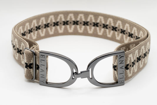 Harlow - 1.5" Gunmetal Stirrup Elastic Belt