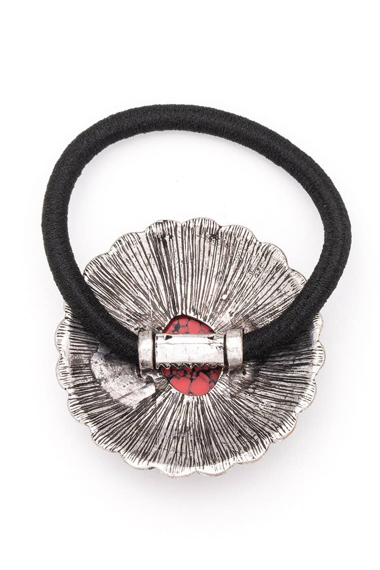 Stone Western Concho Hair Tie