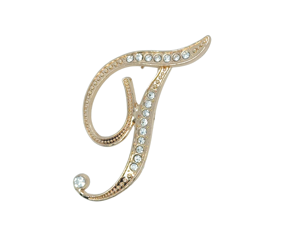 Initial Brooches (Gold Plated)