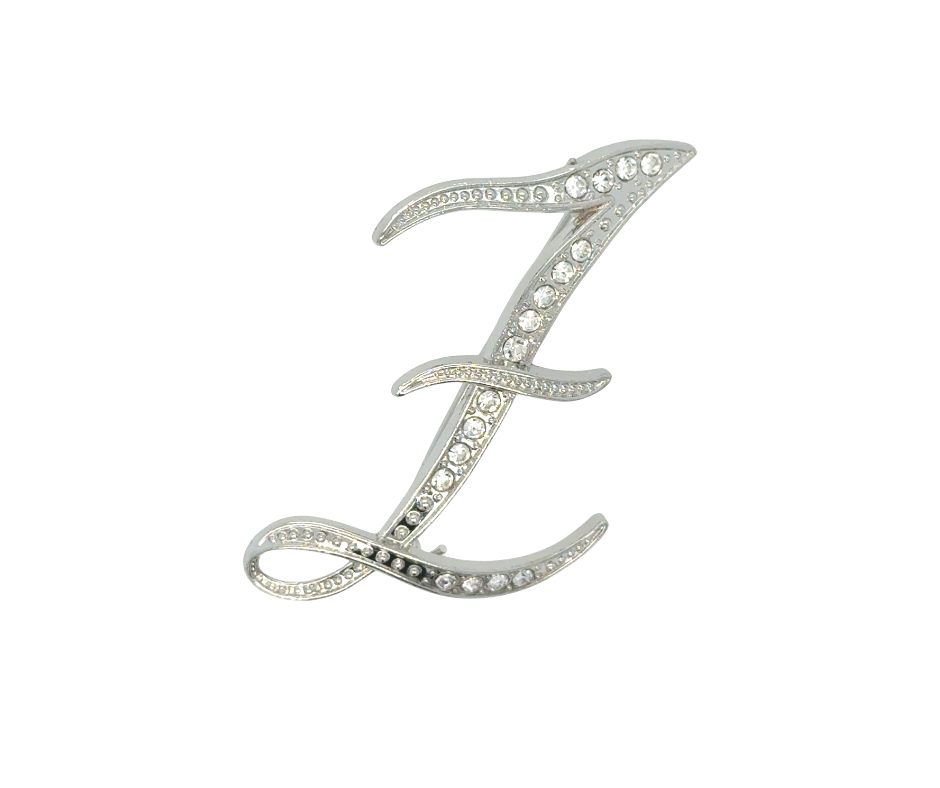 Initial Brooches (Silver Plated)