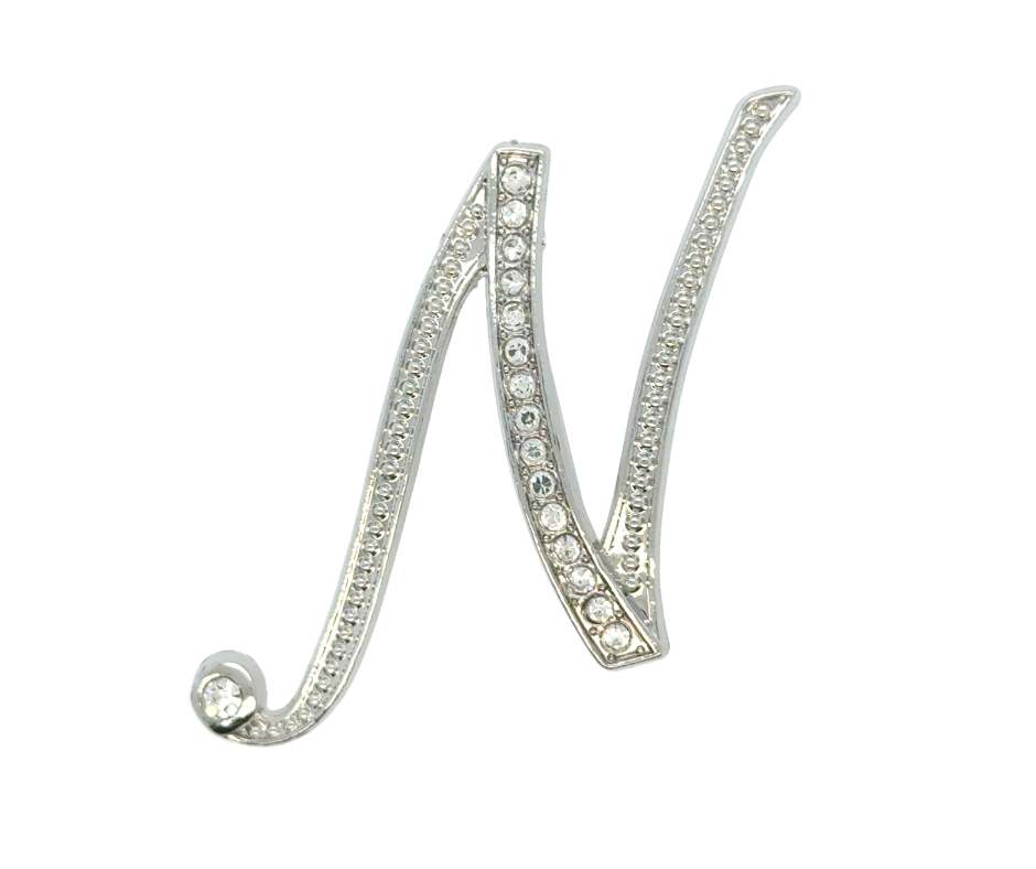 Initial Brooches (Silver Plated)