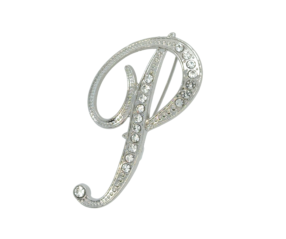 Initial Brooches (Silver Plated)