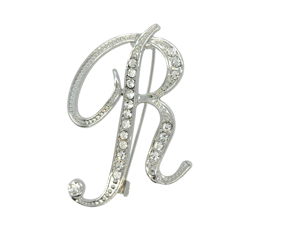 Initial Brooches (Silver Plated)