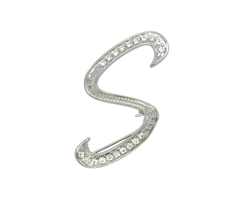 Initial Brooches (Silver Plated)