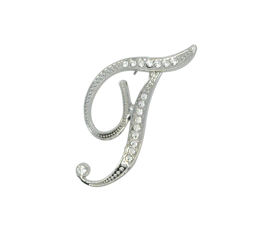 Initial Brooches (Silver Plated)