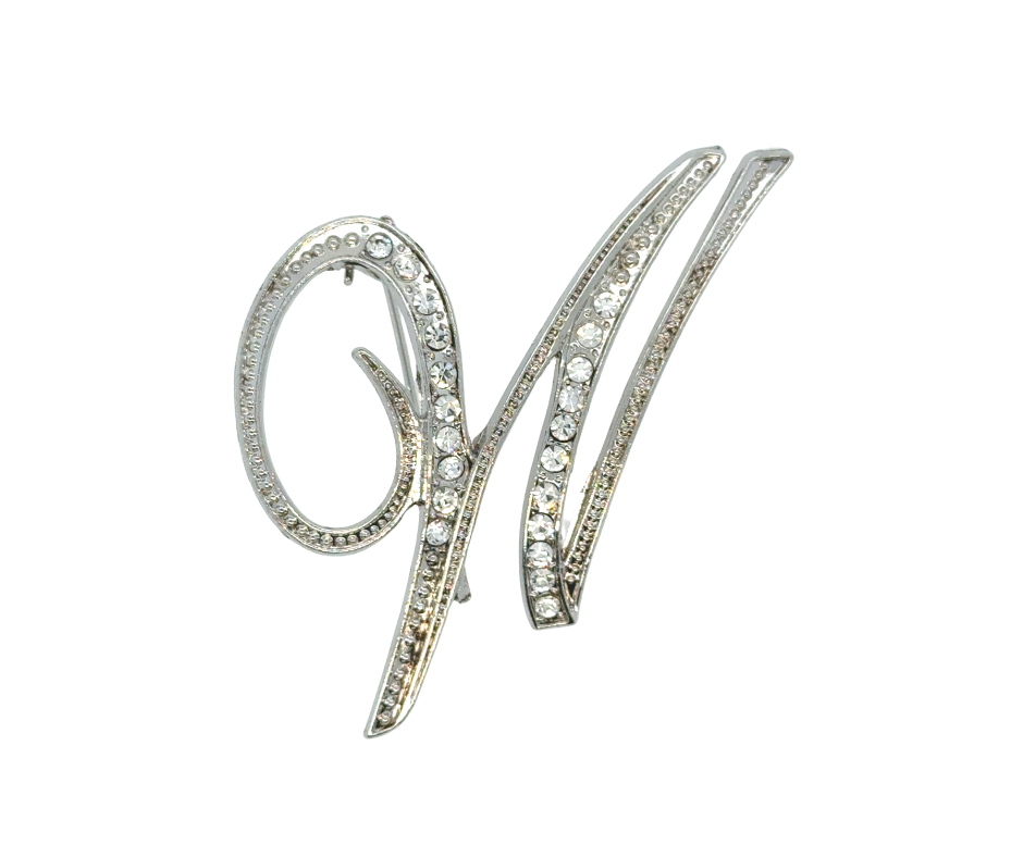 Initial Brooches (Silver Plated)