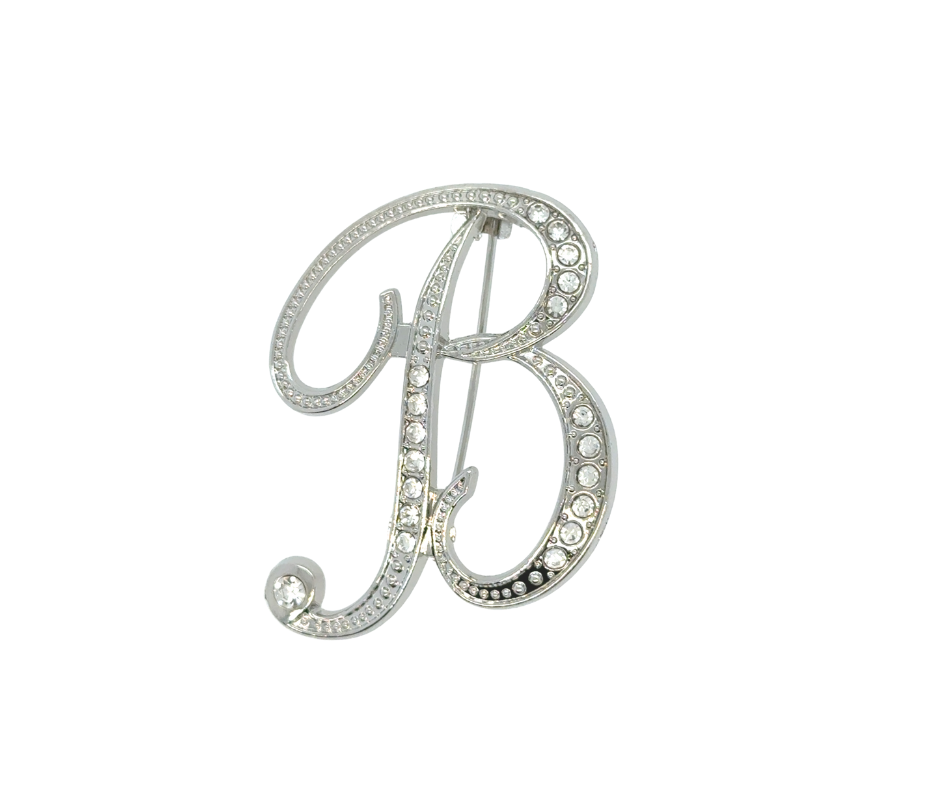 Initial Brooches (Silver Plated)