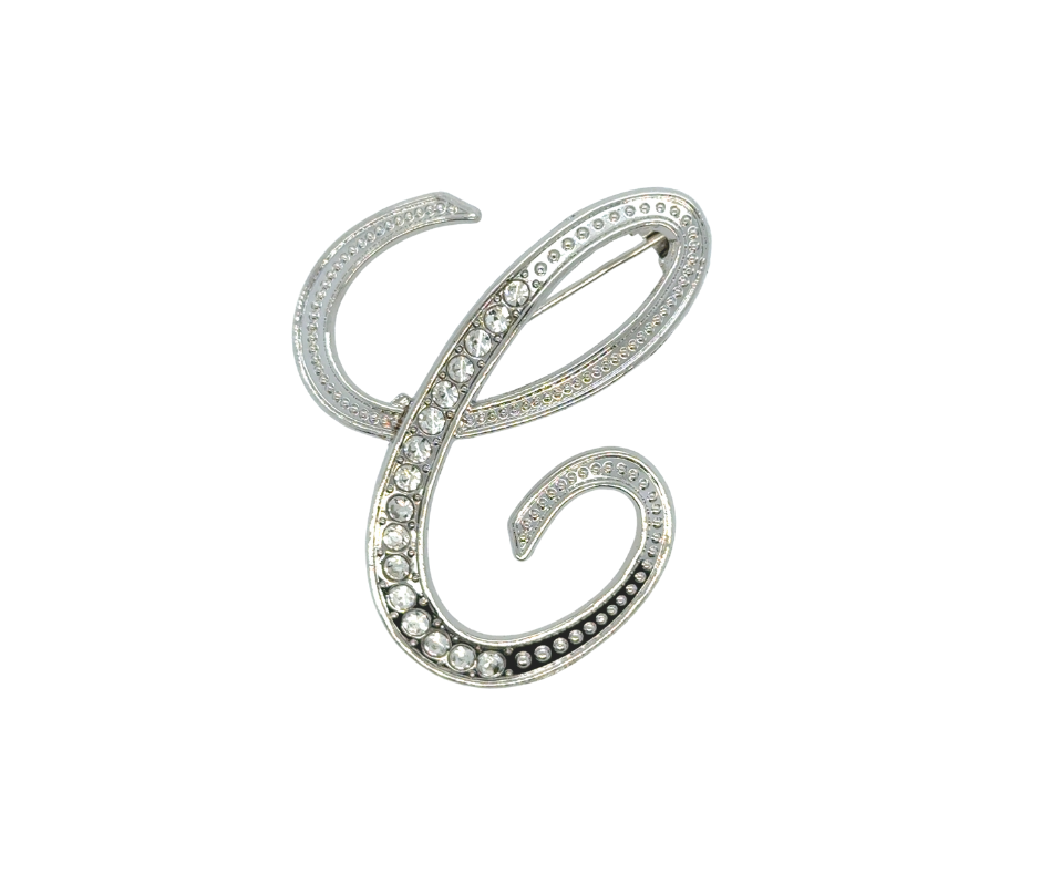 Initial Brooches (Silver Plated)