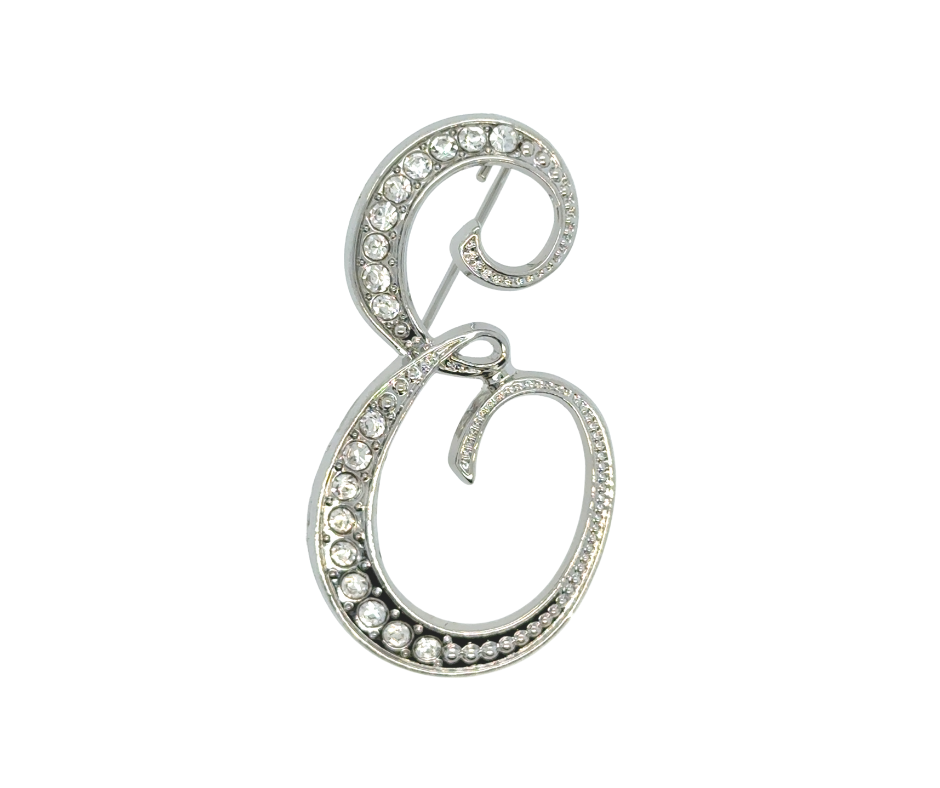 Initial Brooches (Silver Plated)