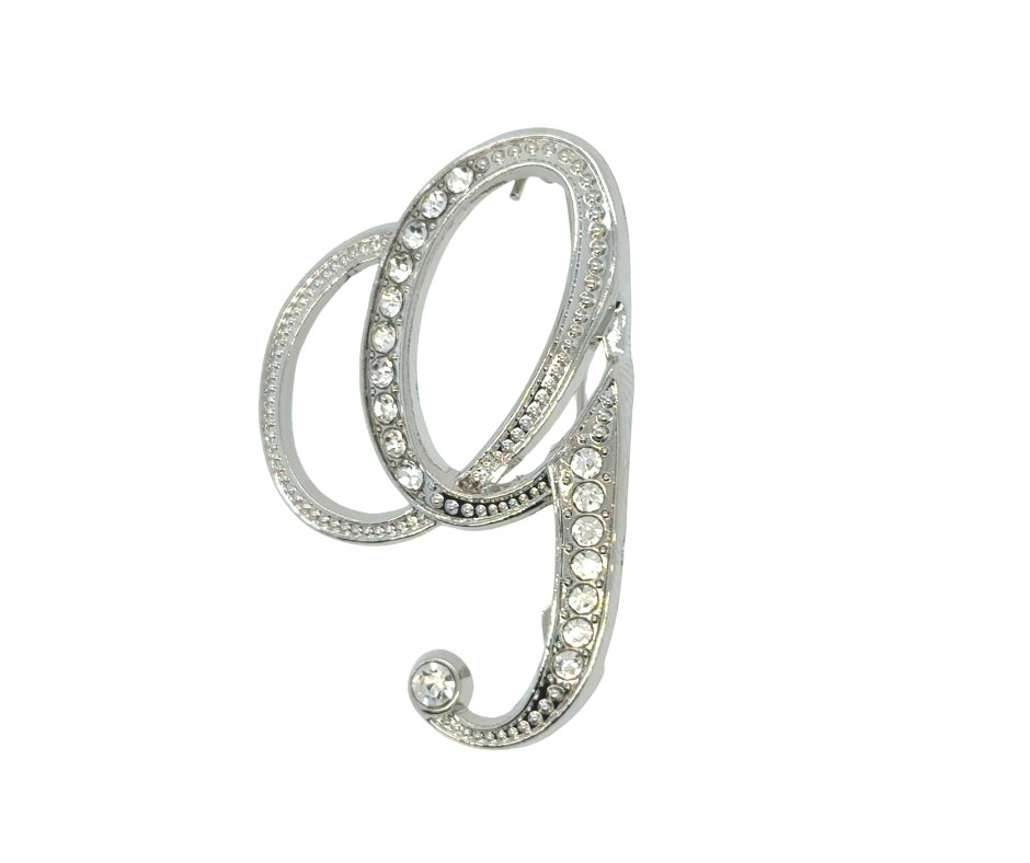 Initial Brooches (Silver Plated)