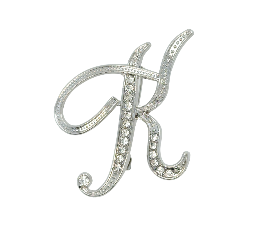 Initial Brooches (Silver Plated)