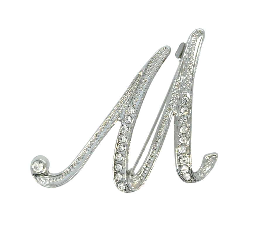 Initial Brooches (Silver Plated)