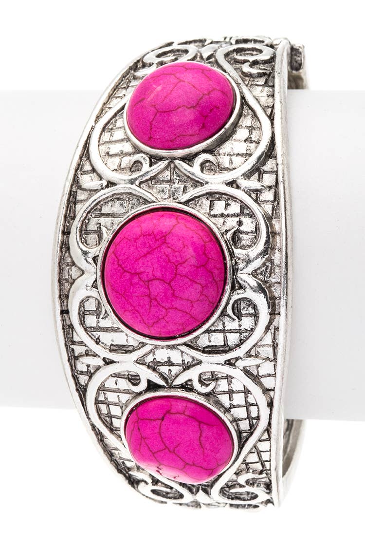 Stone Embossed Western Boho Bracelet