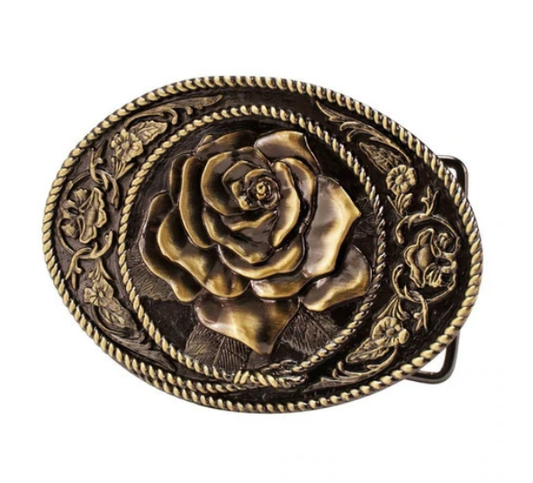 Western Cowgirl Rose Belt Buckle 1461