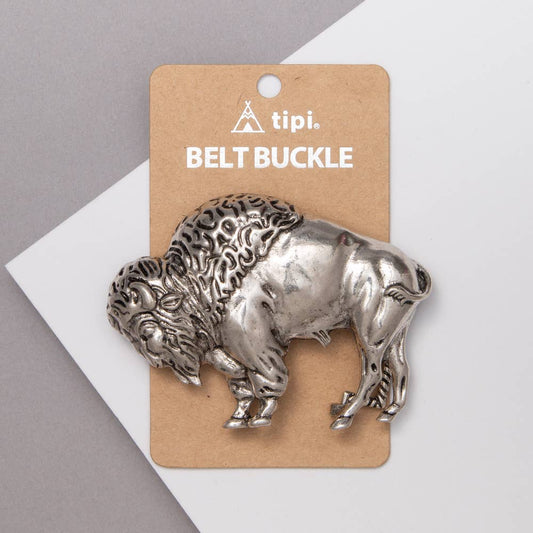 Western Bison Metal Belt Buckle