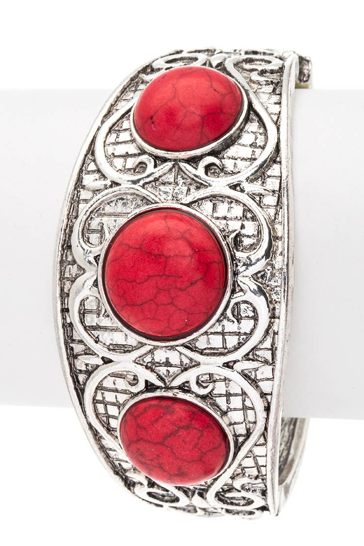 Stone Embossed Western Boho Bracelet