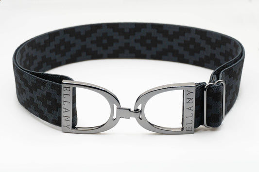 Charcoal Polo - 1.5" Gunmetal Stirrup Elastic Belt